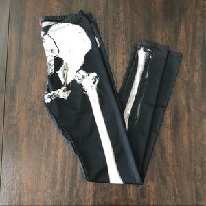 💀 Skeleton Print Leggings Skull Size Small